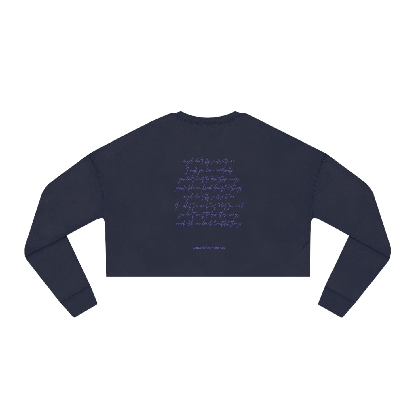 BTS JIMIN, Angel, don't fly so close to me. Women's Cropped Sweatshirt
