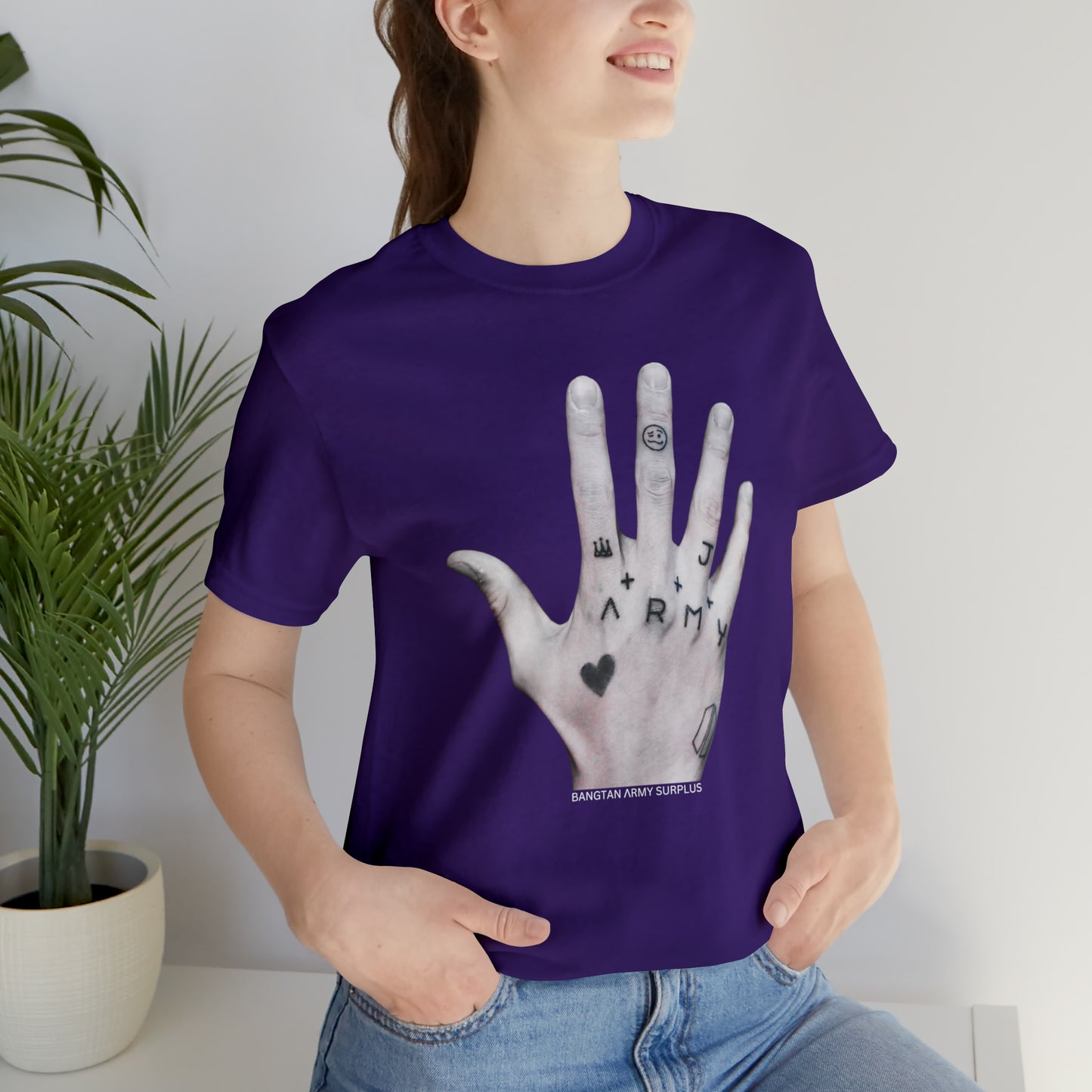 JUNG KOOK HAND tattoo, Unisex Jersey Short Sleeve Tee