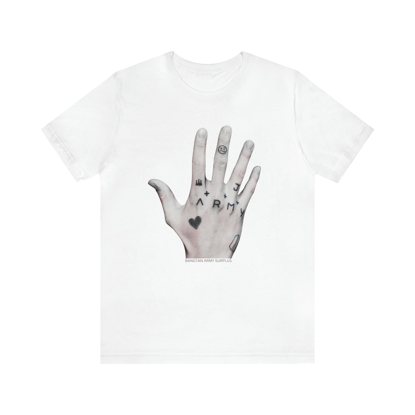 JUNG KOOK HAND - tattoo, Unisex Jersey Short Sleeve Tee