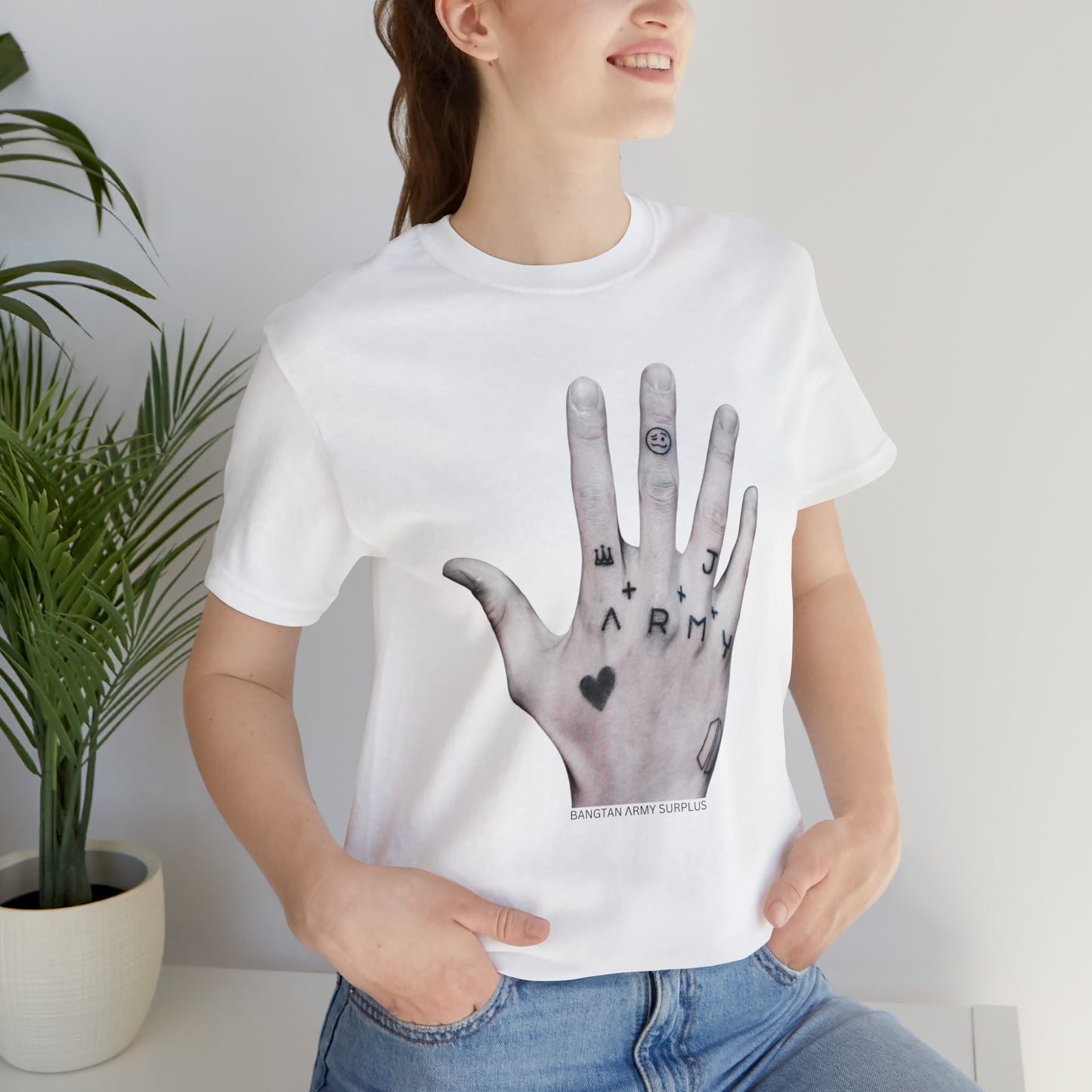 JUNG KOOK HAND - tattoo, Unisex Jersey Short Sleeve Tee