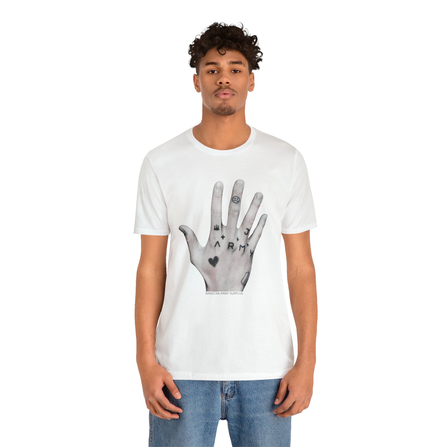 JUNG KOOK HAND - tattoo, Unisex Jersey Short Sleeve Tee