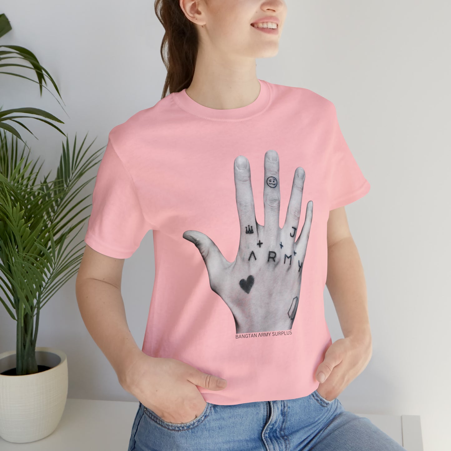 JUNG KOOK HAND - tattoo, Unisex Jersey Short Sleeve Tee